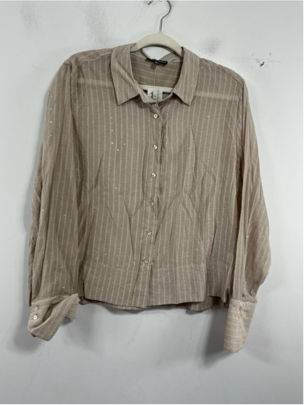 Womans NWT Modern Works Long Sleeve Button Up Blouse XL Mauve